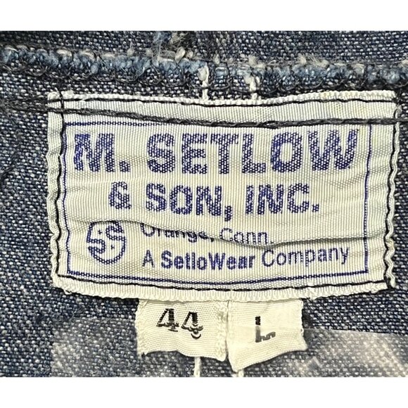 SIZE 44 Vintage SETLOW & Sons Coveralls Boilersuit Denim Indigo Jumpsuit - Picture 2 of 8